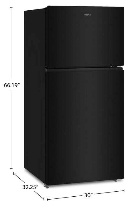 Réfrigérateur Whirlpool de 19 pi³ et de 29,5 po à congélateur supérieur - noir - WRTX5419SB