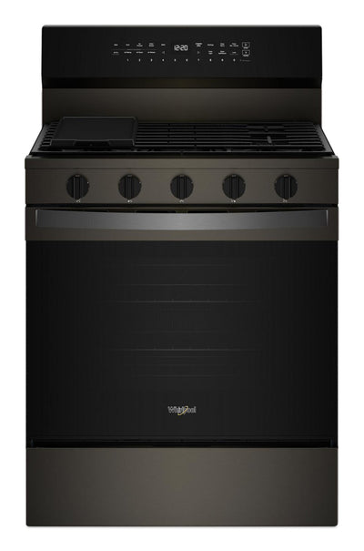 Whirlpool 5 Cu. Ft. Smart Gas Range with Air Fry and Self-Clean - Black Stainless Steel - WFGS7530RV | Cuisinière intelligente à gaz Whirlpool de 5 pi³ avec friture à air et autonettoyage - acier inoxydable noir - WFGS7530RV | WFGS75RV
