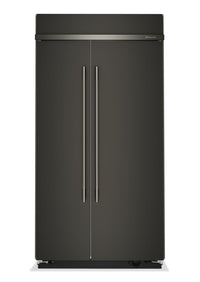 Réfrigérateur encastré KitchenAid de 25,5 pi3 et de 42 po à compartiments juxtaposés - minerai noir - KBSN742SBE