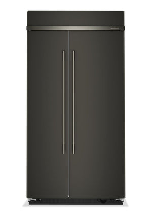 Réfrigérateur encastré KitchenAid de 25,5 pi3 et de 42 po à compartiments juxtaposés - minerai noir - KBSN742SBE