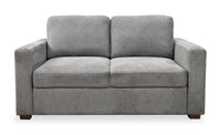  Sofa-lit Drift de 66,5 po en tissu d’apparence lin avec accoudoirs rectilignes - gris