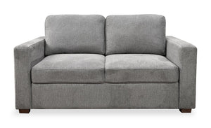 Sofa-lit Drift de 66,5 po en tissu d’apparence lin avec accoudoirs rectilignes - gris