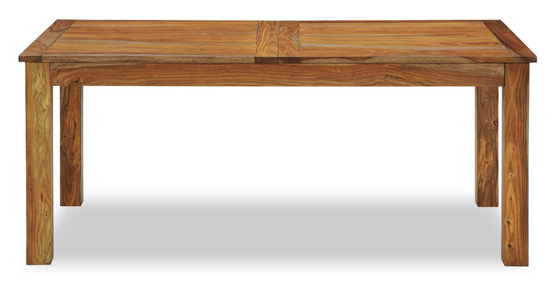 Ensemble de salle à manger Indie 5 pièces avec table, rallonge de 70 po à 94 po (L) et 4 chaises - naturel