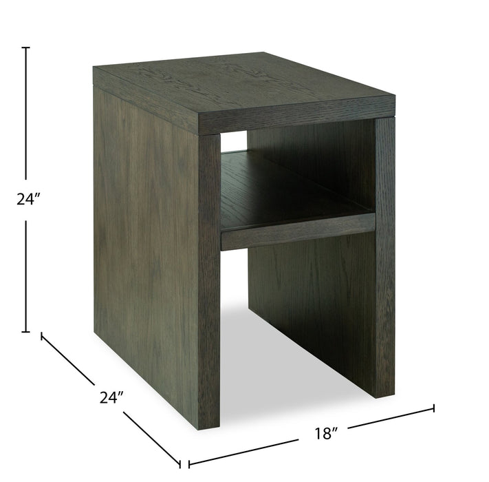 Table de fauteuil moderne Hatfield de 18 po en bois massif - brun champêtre