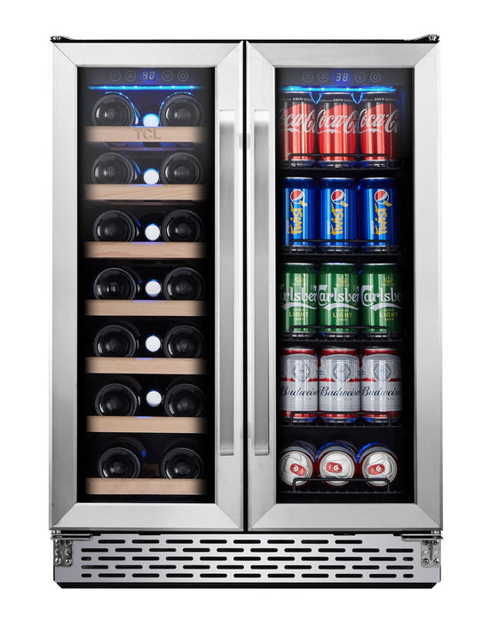 Refroidisseur à vin TCL de 5,3 pi3 et de 23,4 po à 2 zones - acier inoxydable - B422DCA