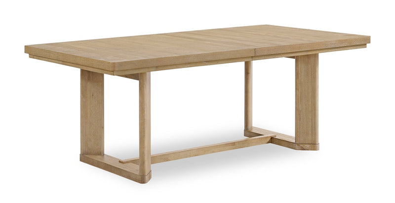 Ensemble de salle à manger Aspen 5 pièces avec table à rallonge, 80 po à 104 po et 4 chaises en tissu - naturel