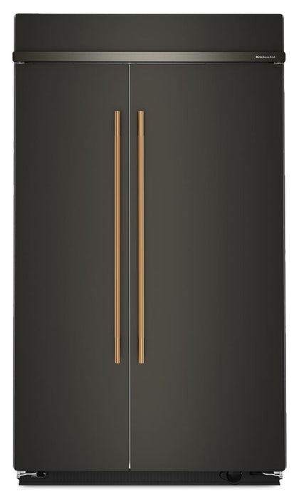 Réfrigérateur encastré KitchenAid de 29,4 pi3 et de 48 po à compartiments juxtaposés - minerai noir - KBSN748SBE