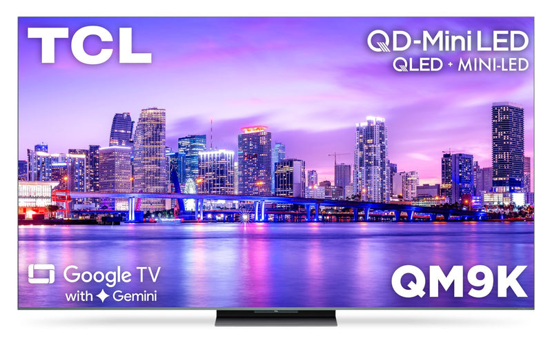 Téléviseur intelligent QLED Mini DEL QD TCL QM9K UHD 4K de 85 po avec Google TV (85QM9K)