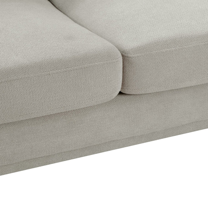 Causeuse Cosmo de 57 po en tissu avec coussins de dossier capitonnés - gris