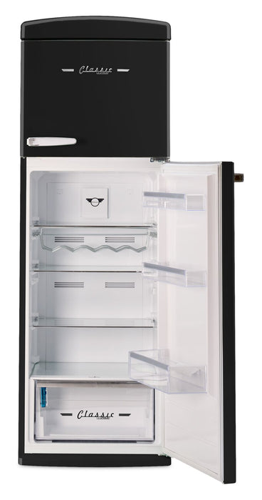 Réfrigérateur Classic Rétro d’Unique de 24 po et de 11 pi3 à congélateur supérieur - noir minuit - UNQ-310L B TM