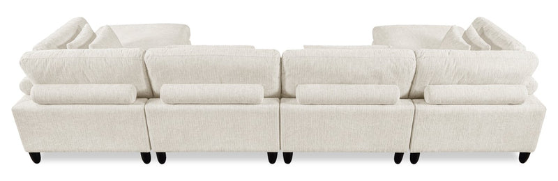 Sofa sectionnel modulaire Lounge 6 pièces en chenille - beige 