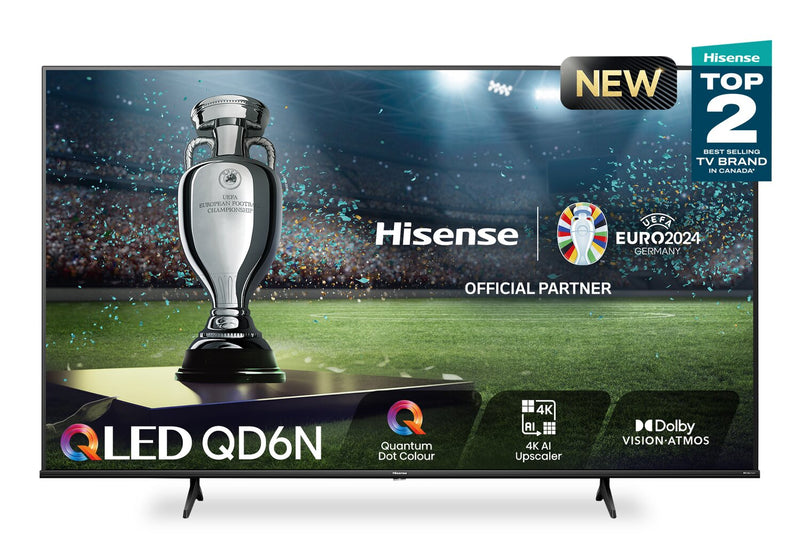 Téléviseur intelligent QLED Hisense UHD 4K de 75 po à 60 Hz avec HDR10+, Dolby VisionMC et Google TVMC (75QD6N)