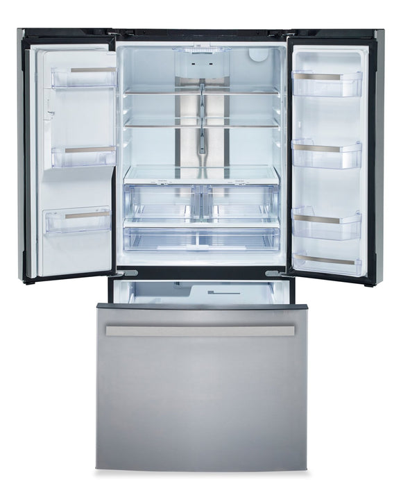 Réfrigérateur GE de 17,5 pi³ et de 33 po de profondeur comptoir à portes françaises - acier inoxydable - PYE18HYRCFS