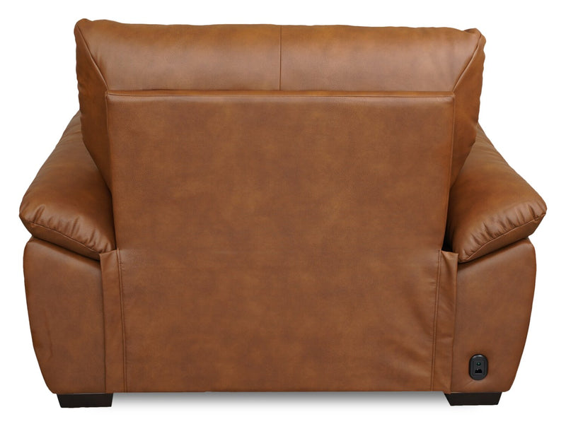 Fauteuil à inclinaison électrique Bello de 51,6 po en tissu d’apparence cuir - brun