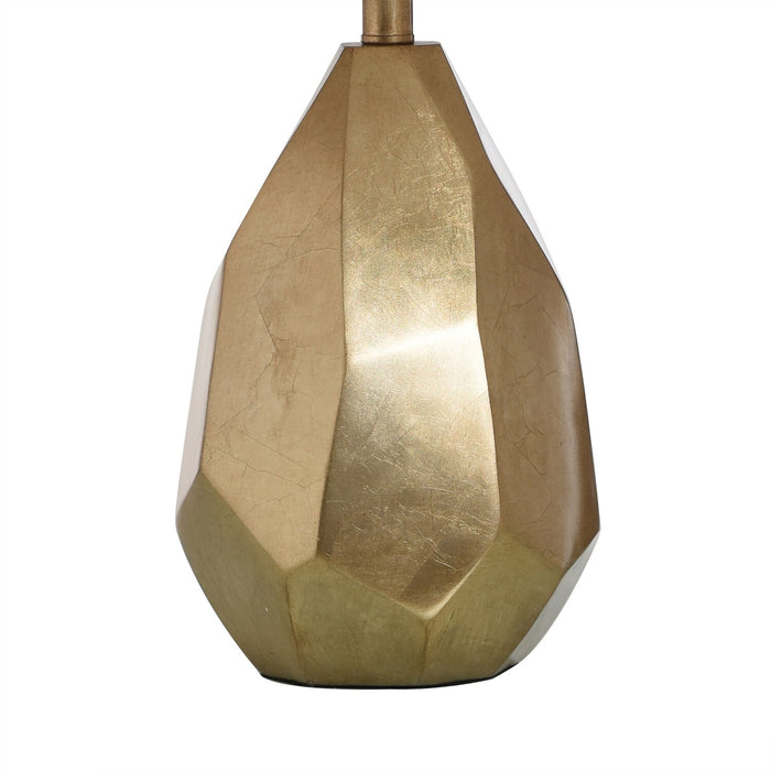 Lampe de table somptueuse Farah de 26 po en polyrésine dorée