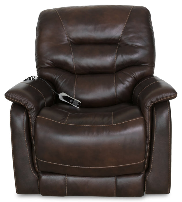 Fauteuil basculeur à inclinaison électrique à 3 positions Parker de 36 po en cuir véritable - brun