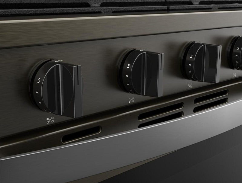 Cuisinière intelligente à gaz Whirlpool de 5 pi³ avec friture à air et autonettoyage - acier inoxydable noir - WFGS7530RV