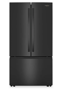  Réfrigérateur Whirlpool de 36 po et de 31 pi3 à portes françaises avec machine à glaçons - noir- WRFF3136SB