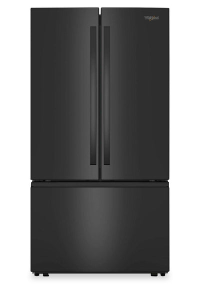 Whirlpool 36" 31 Cu. Ft. French-Door Refrigerator with Ice Maker - Black - WRFF3136SB | Réfrigérateur Whirlpool de 36 po et de 31 pi3 à portes françaises avec machine à glaçons - noir- WRFF3136SB