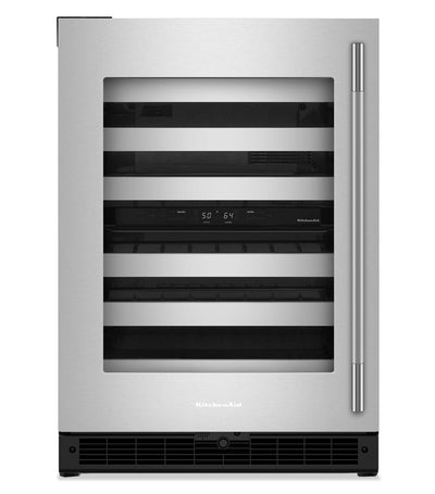 KitchenAid 24" Undercounter Wine Cooler – Stainless Steel - KUWL324SSB | Refroidisseur à vin KitchenAid de 24 po sous le comptoir - acier inoxydable - KUWL324SSB