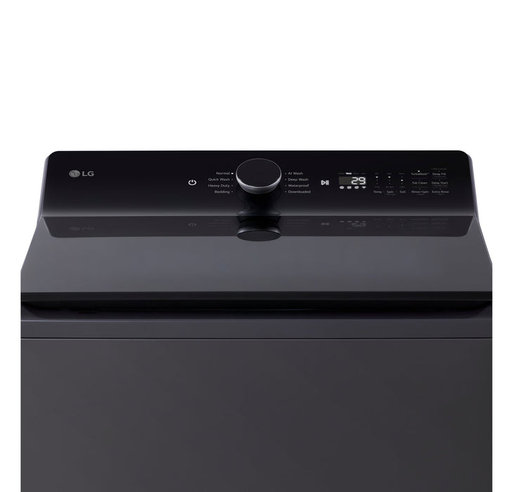 Laveuse intelligente haute efficacité LG à chargement par le haut de 6,1 pi³ - acier noir - WT8405CB