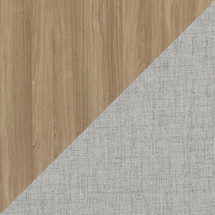 Ensemble de salle à manger Cove 5 pièces en mélamine avec table de 66 po (L), tiroirs de rangement et 4 chaises - naturel et gris