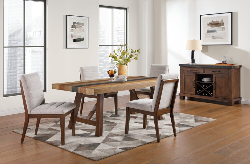 Chaise de salle à manger Boden en tissu de polyester - beige et brune