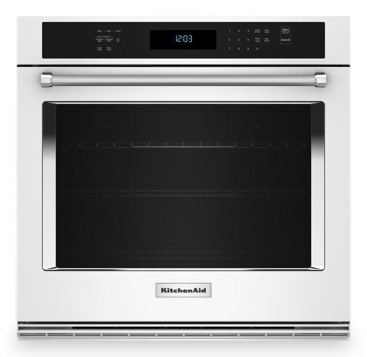 Four mural simple électrique KitchenAid de 5 pi³ et de 30 po avec friture à air - blanc - KOES530PWH