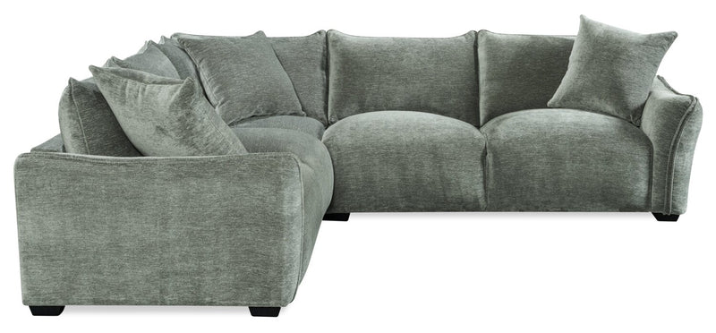 Sofa sectionnel Reflect 3 pièces en tissu de chenille avec coussins de dossier réversibles - vert