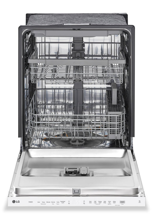 Lave-vaisselle encastré LG à 48 dBA de 24 po avec commandes sur le dessus et QuadWashMC - blanc - LDPN4542W