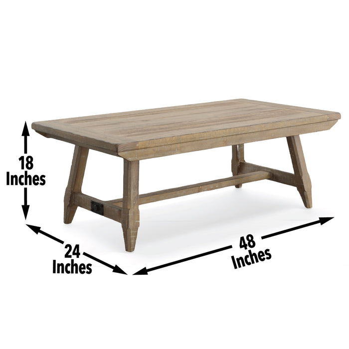Table à café rustique Cedar de 48 po - pin naturel