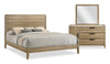 Ensemble de chambre à coucher Sable brun clair 5 pièces avec lit, commode et miroir - format très grand lit