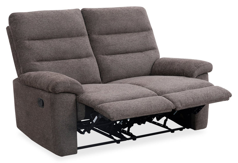 Causeuse inclinable Jasper de 59 po en tissu de chenille - brun