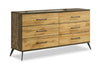 Commode de chambre à coucher Silas de 64 po (L) x 33,4 po (H) à 6 tiroirs - brun rustique