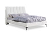 Lit plateforme rembourré Nova en tissu de cuir végétalien blanc - format très grand lit