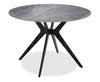 Table de salle à manger Luka avec dessus en pierre frittée et base en métal - 43,5 po (L), ronde - gris
