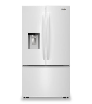 Réfrigérateur Whirlpool de 36 po et de 30 pi3 à portes françaises avec eau et glaçons - blanc - WRFF3536SW