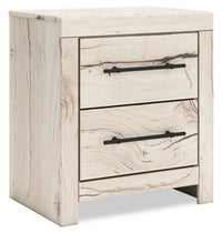  Table de nuit Derekson de 21,7 po (L) x 24,3 po (H) à 2 tiroirs avec ports USB - blanc rustique