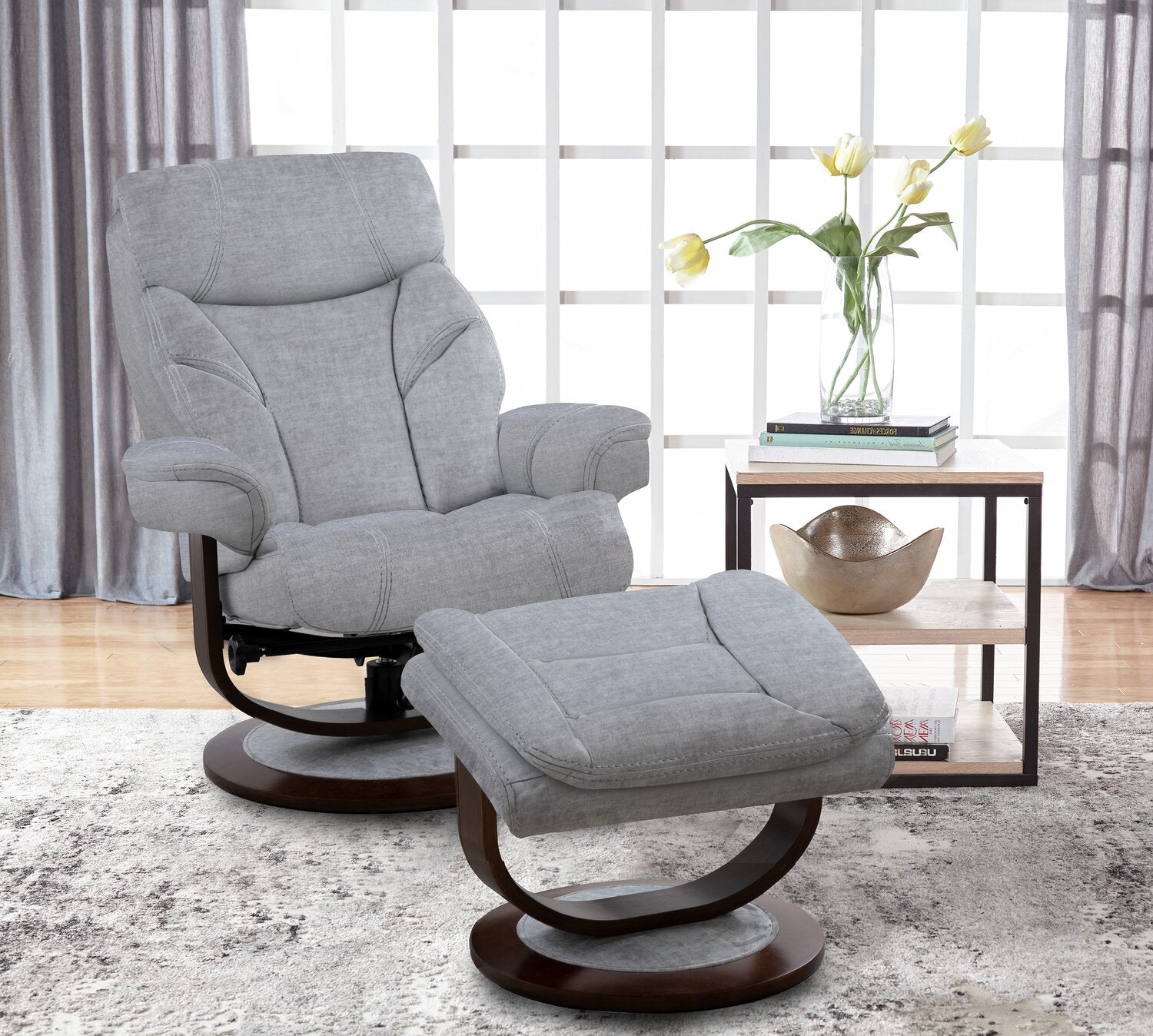 Inclinable Fauteuil pivotant inclinable Easton antistress de 33,5 po en tissu ...