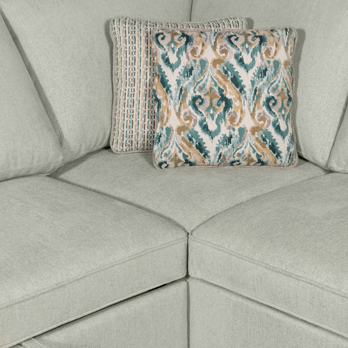 Sofa-lit sectionnel Haven de Scott Living 3 pièces en tissu de chenille - bleu écume de mer