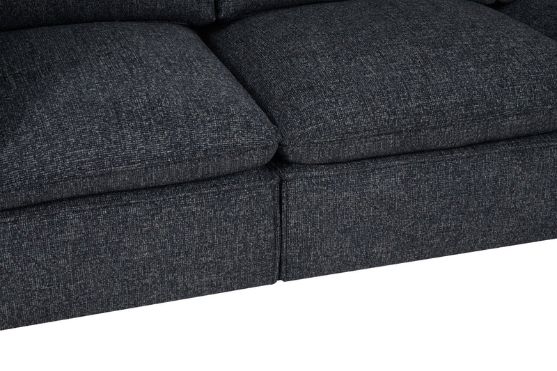 Sofa sectionnel modulaire Fusion 8 pièces en tissu de chenille gris anthracite avec coussins de dossier amovibles en duvet et plumes