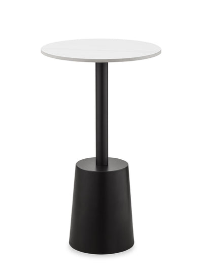 Nevan 14" Accent Table with White Sintered Stone Top - Black | Table d’appoint Nevan de 14 po avec dessus en pierre frittée blanc - noir