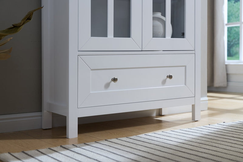 Armoire de rangement décorative Tessa de 31,5 po - blanche 