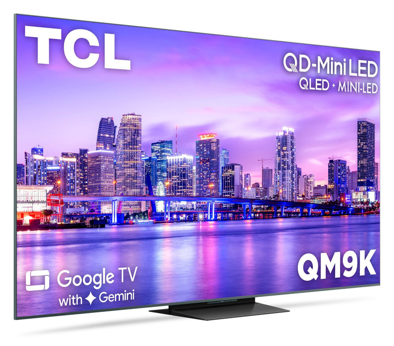 Téléviseur intelligent QLED Mini DEL QD TCL QM9K UHD 4K de 85 po avec Google TV (85QM9K)