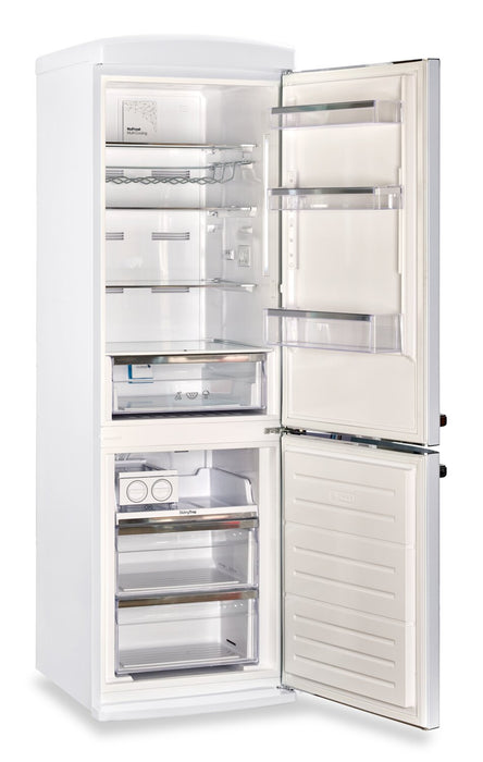 Réfrigérateur Classic Rétro par Unique de 24 po et de 12 pi3 à congélateur inférieur - blanc guimauve - UGP-340L W AC