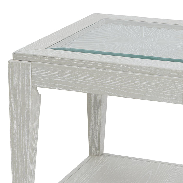 Table de bout Vida 23 po en bois massif avec tablette - sable