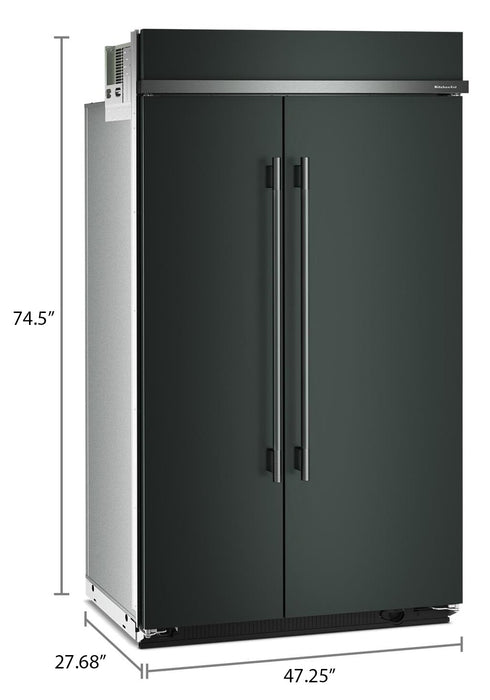 Réfrigérateur encastré KitchenAid de 29,4 pi3 et de 48 po à compartiments juxtaposés - genièvre - KBSN748SJP