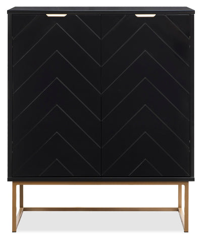 Lottie 28.5" 2-Door Accent Cabinet - Glossy Black | Armoire décorative Lottie de 28,5 po à 2 portes - noir lustré | LOTTBACC