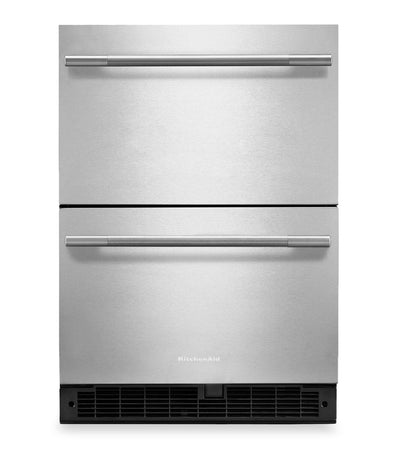 KitchenAid 24" 4.4 Cu. Ft. Undercounter Double-Drawer Refrigerator – Stainless Steel - KURT524SSB | Réfrigérateur à deux tiroirs sous le comptoir KitchenAid de 24 po et 4,4 pi³ – acier inoxydable - prêt pour panneau personnalisable – KURT524SSB