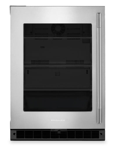Kitchenaid 24" 5.2 Cu. Ft. Undercounter Refrigerator with Glass Door - KURL324SSB | Réfrigérateur sous le comptoir KitchenAid 24" 5,2 pi³ avec porte en verre – KURL324SSB